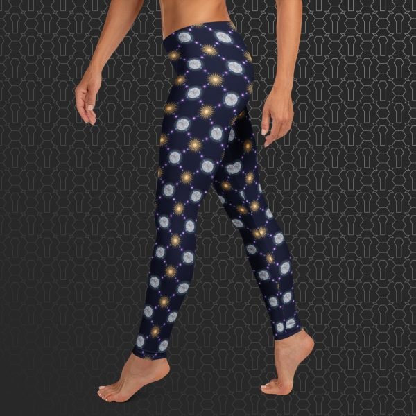 Celestial Bodies Eco-Conscious Visionary Art Leggings - Image 2