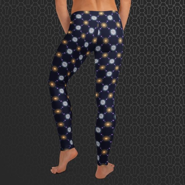 Celestial Bodies Eco-Conscious Visionary Art Leggings - Image 4