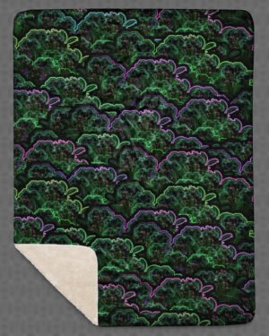 Biosynthebliss | Psychedelic Visionary Art Sherpa Blanket
