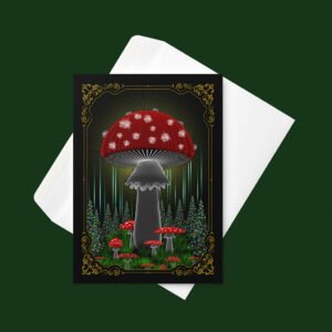 🌲🍄NEW! Shamanic Christmas Visionary Art Holiday Greeting Card