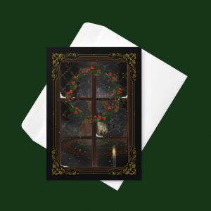 ??NEW! Stockings by the Fireplace Visionary Art Holiday Greeting Card