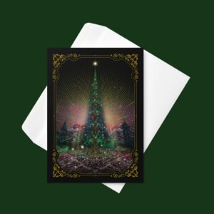 🌲🍄NEW! Winter Solstice Visionary Art Holiday Greeting Card