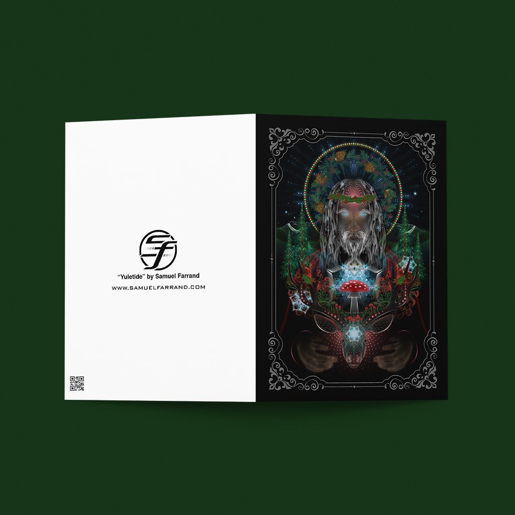 🌲🍄NEW! Yuletide Visionary Art Holiday Greeting Card - Image 2