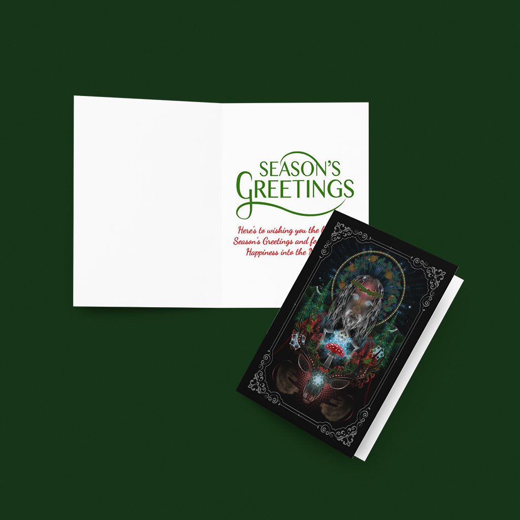 🌲🍄NEW! Yuletide Visionary Art Holiday Greeting Card - Image 4