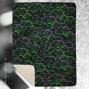 NEW!⚡Only 25 Made! Biosynthebliss Eco-Conscious Visionary Art Sherpa Blanket