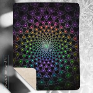 NEW!⚡Only 25 Made! Brainfreeze Eco-Conscious Visionary Art Sherpa Blanket