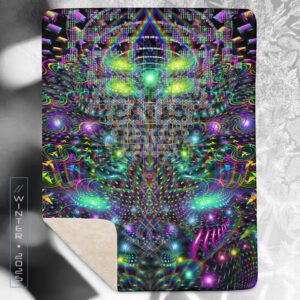 NEW!⚡Only 25 Made! Huachamama Eco-Conscious Visionary Art Sherpa Blanket