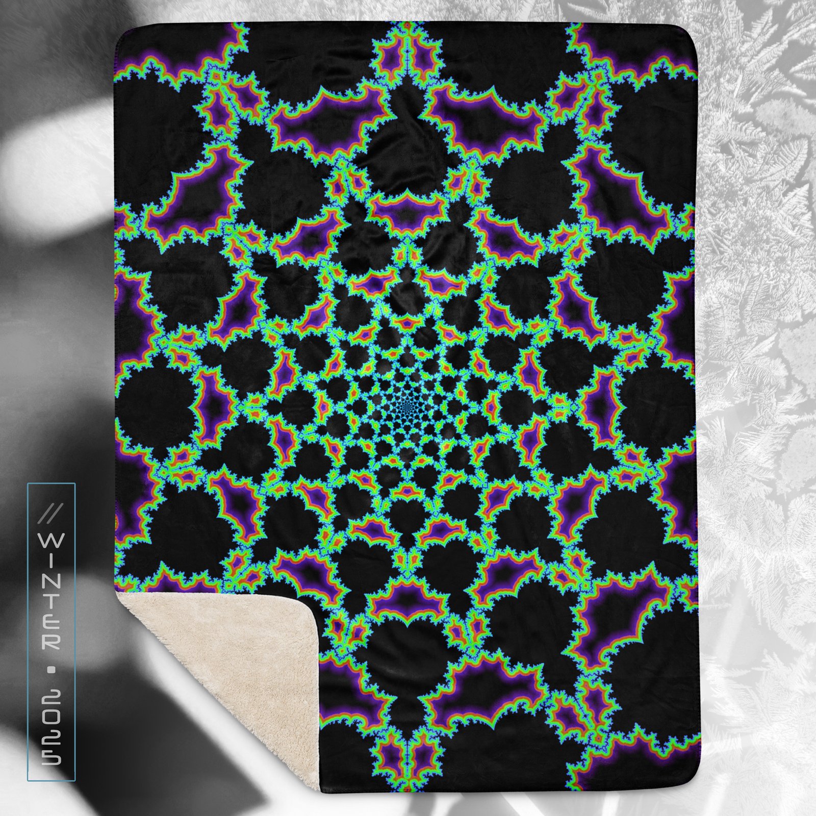 NEW!⚡Only 25 Made! Mandelblot Eco-Conscious Visionary Art Sherpa Blanket
