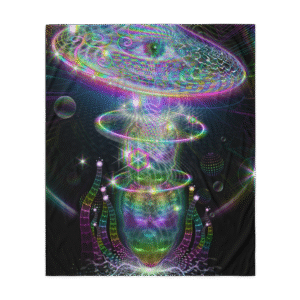 NEW!⚡Only 25 Made! Entheopsybin (Close-Up) UV/RGB Reactive Visionary Art Tapestry