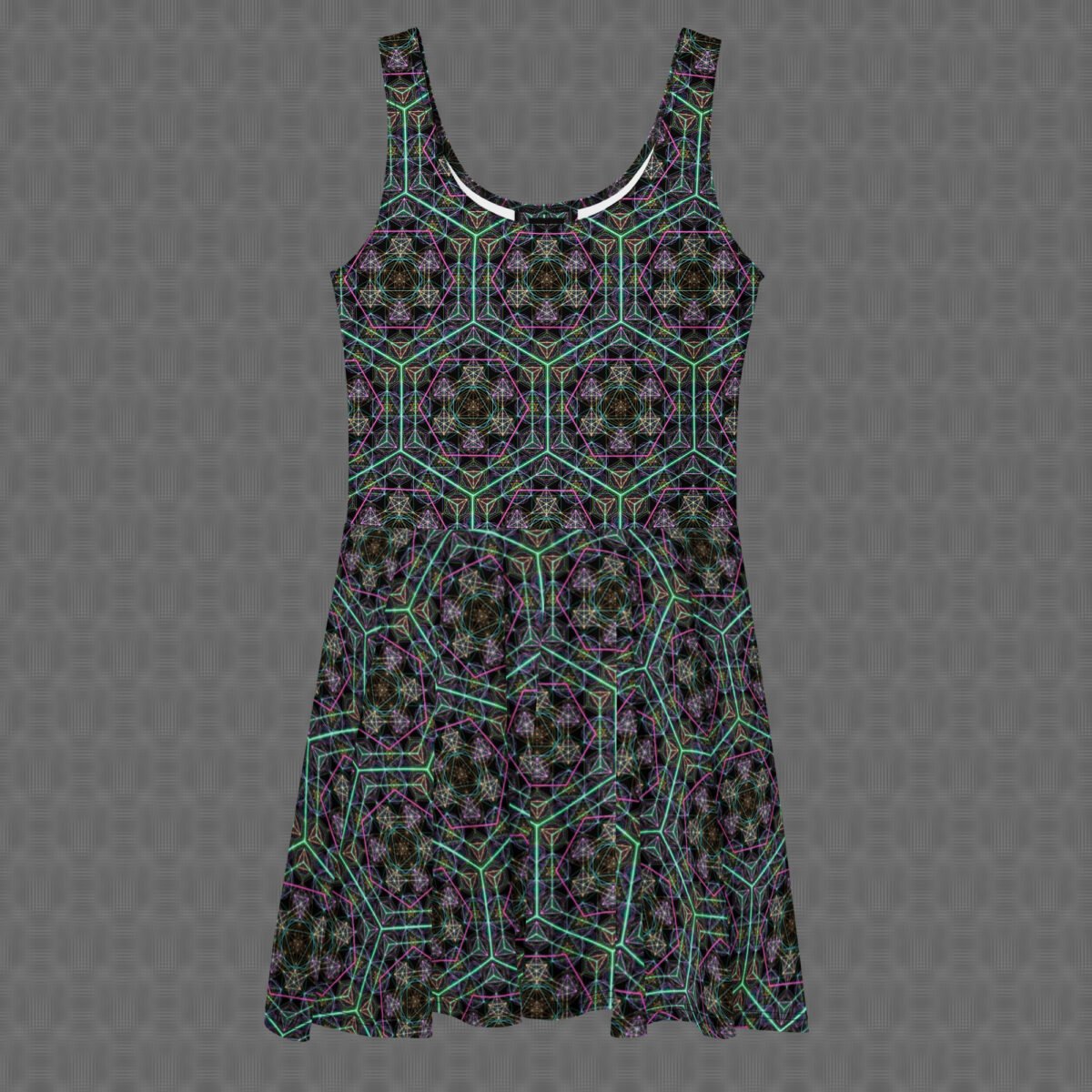 Hypergeometry | Psychedelic Visionary Art Skater Dress