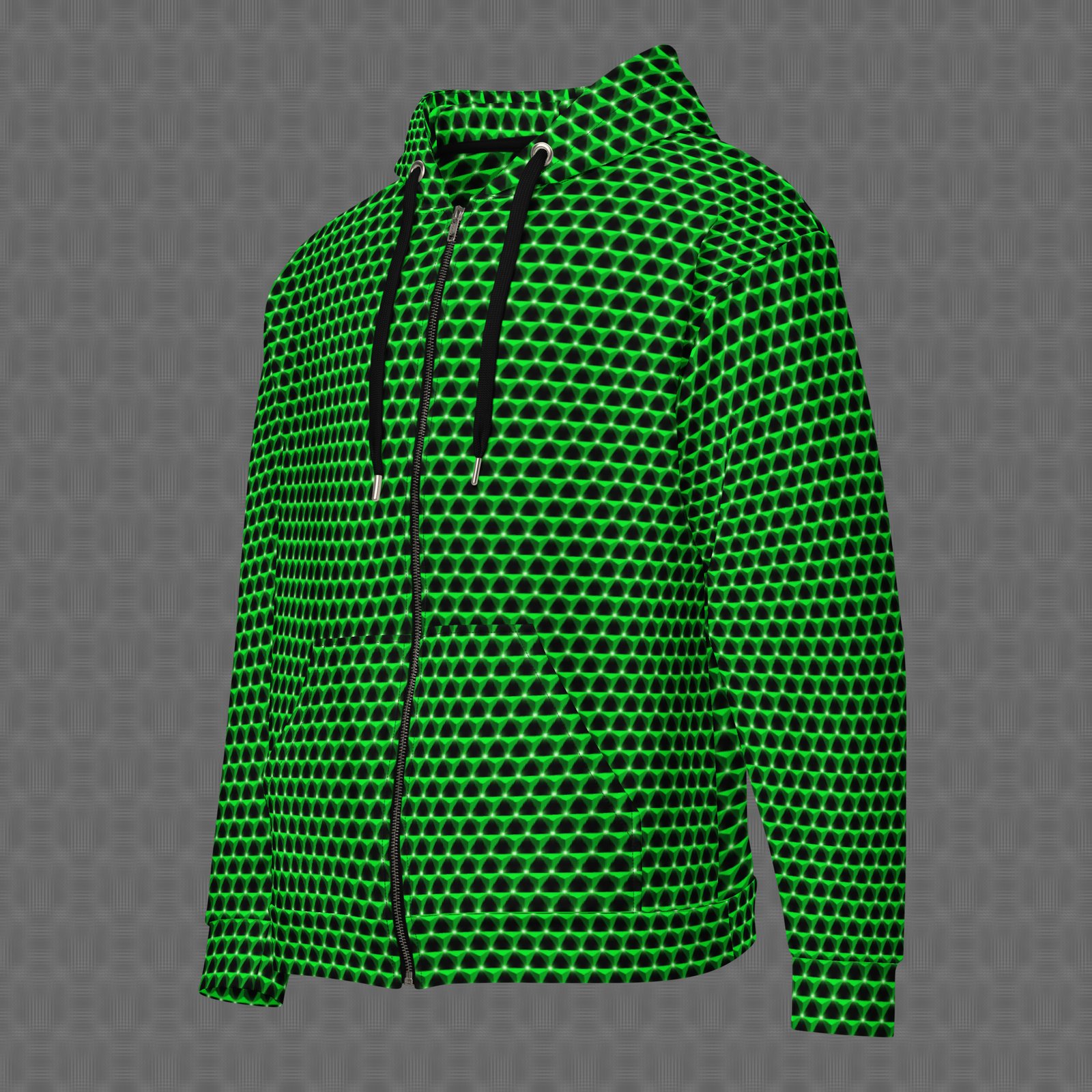 Prism Emerald All-Over Zip Hoodie - Image 2