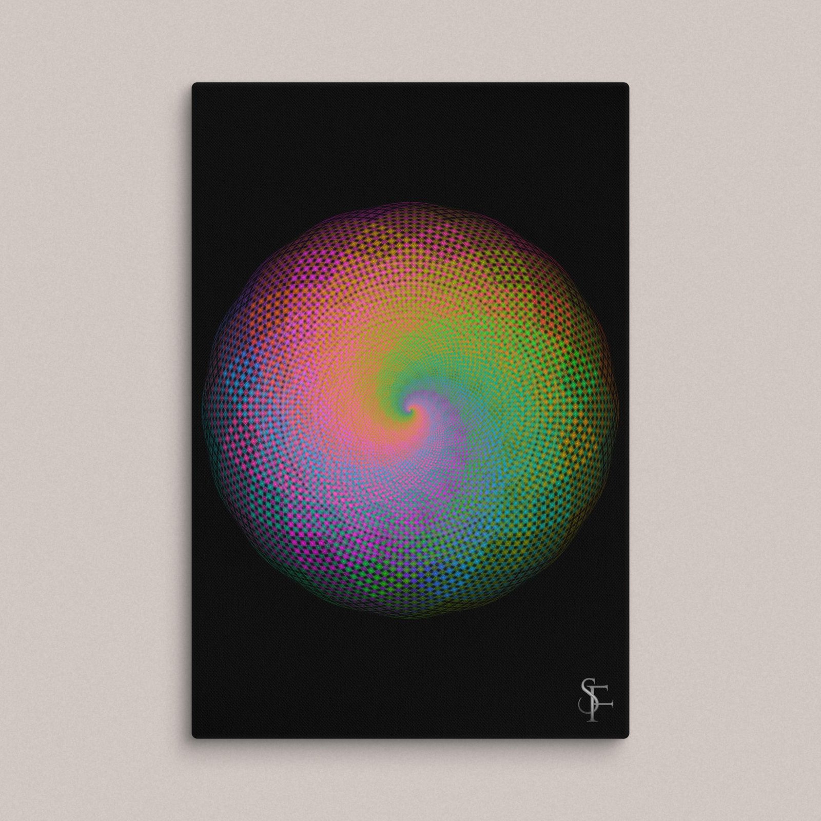 Rainbow Torus Spiral Giclee Canvas Print