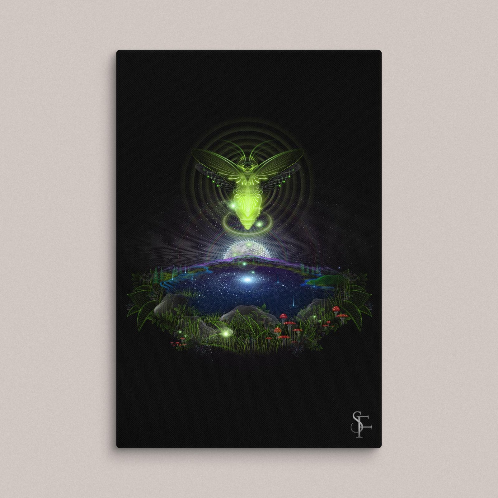 Bioluminescent Flight Giclee Canvas Print