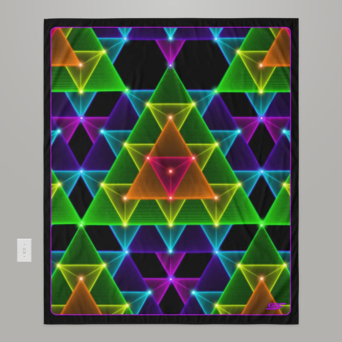 64 Star Tetrahedron | Psychedelic UV/RGB Tapestry
