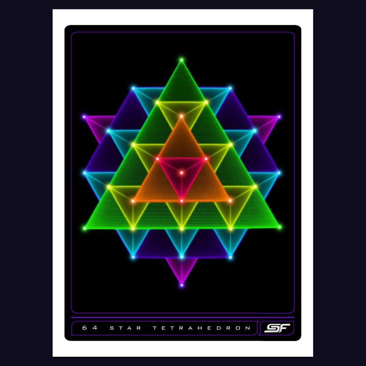 64 Star Tetrahedron | Psychedelic Visionary Art Print