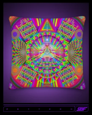 Psytech | Psychedelic Visionary Art Throw Pillow
