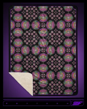 Psytech | Psychedelic Visionary Art Sherpa Blanket