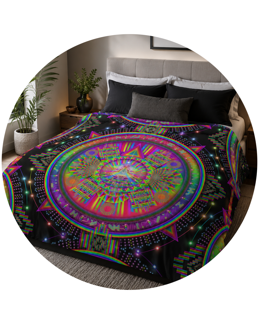 Psychedelic Visionary Art All-Over Comforters
