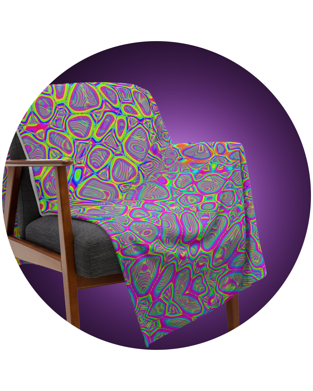 Psychedelic Visionary Art All-Over Plush Blankets