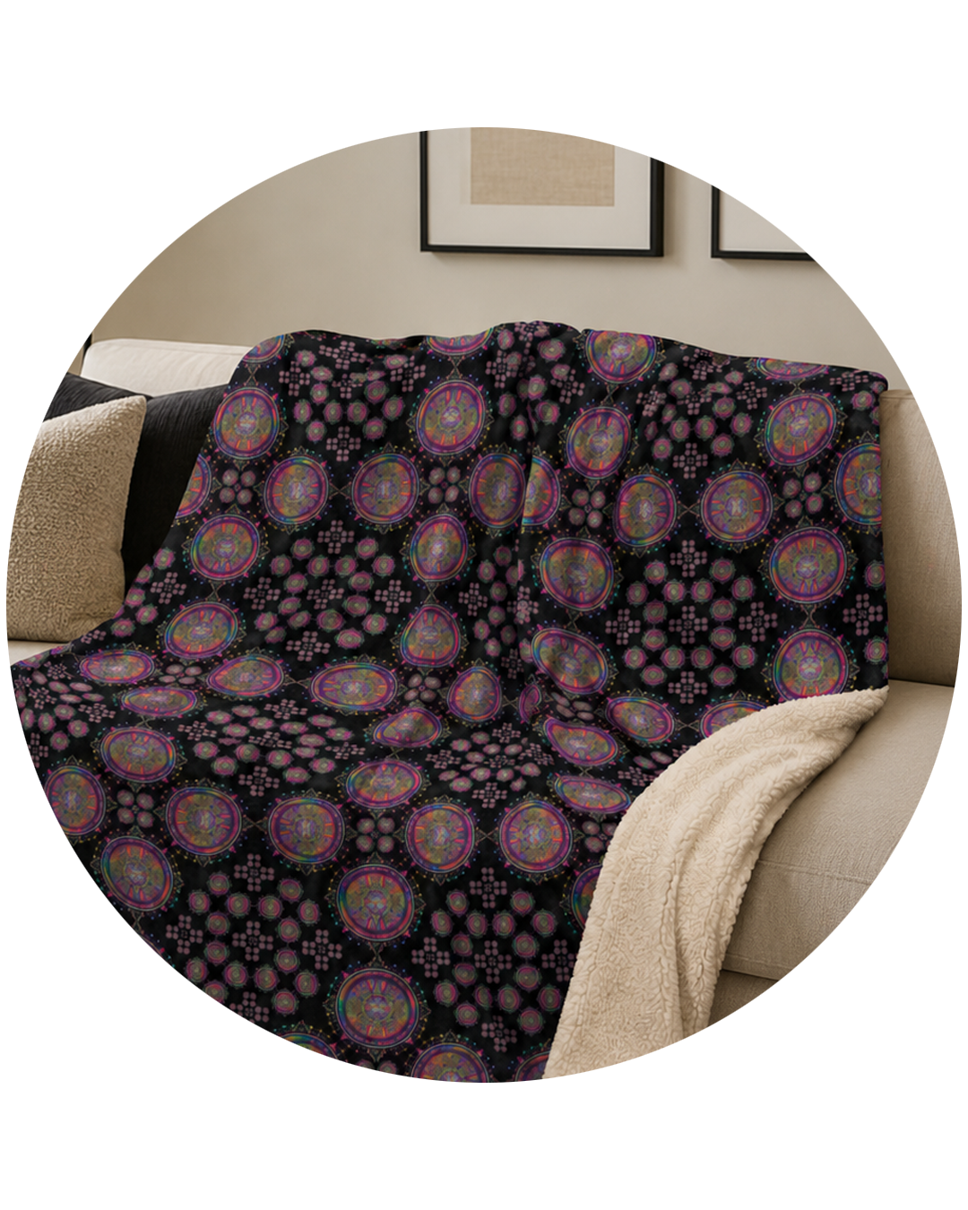 Psychedelic Visionary Art All-Over Sherpa Blankets