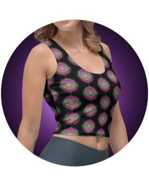 Womens Psychedelic Visionary Art Crop Top T-Shirt