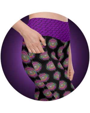 Womens Psychedelic Visionary Art Leggings with Pockets