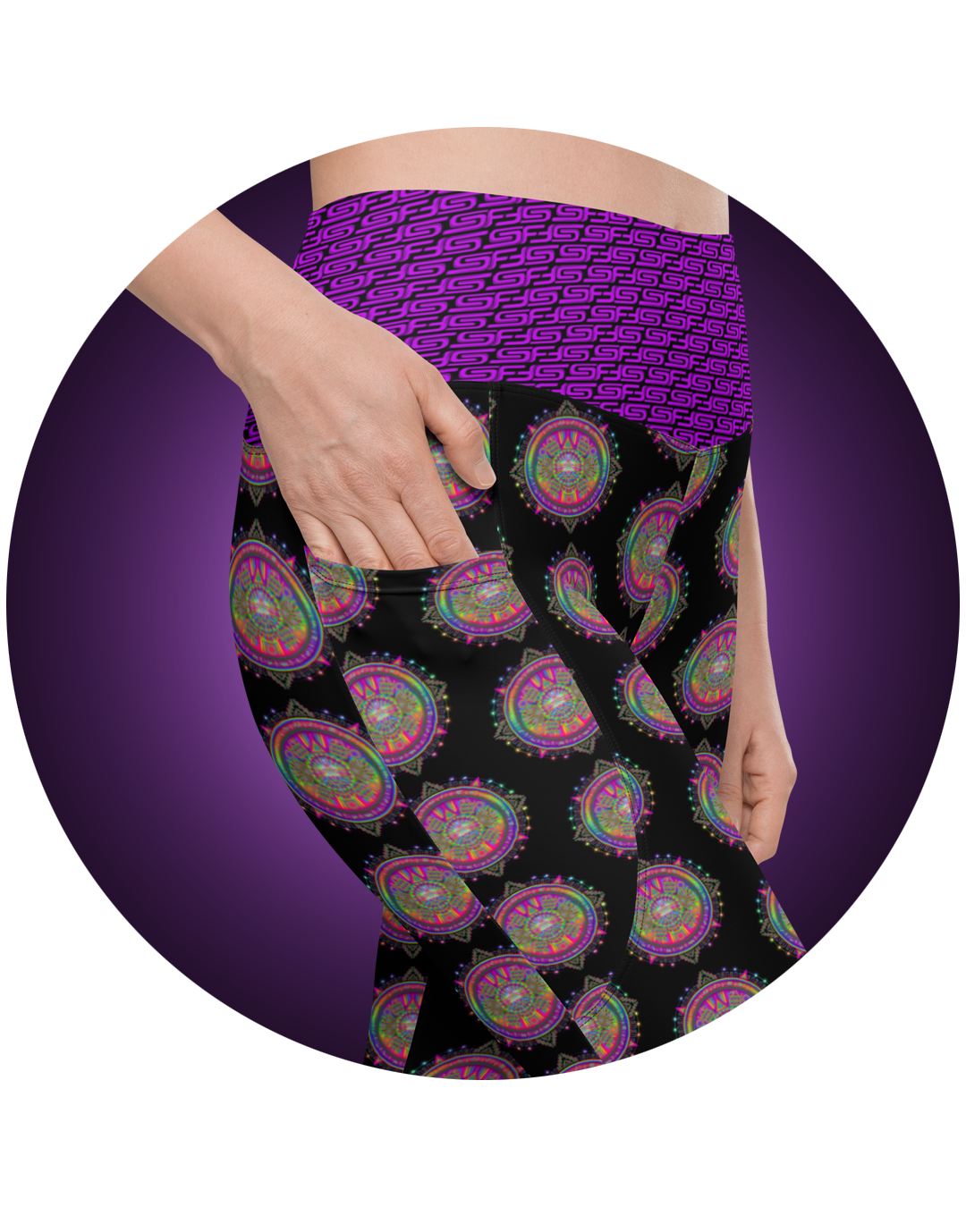 Women's Psychedelic Visionary Art Leggings with Pockets