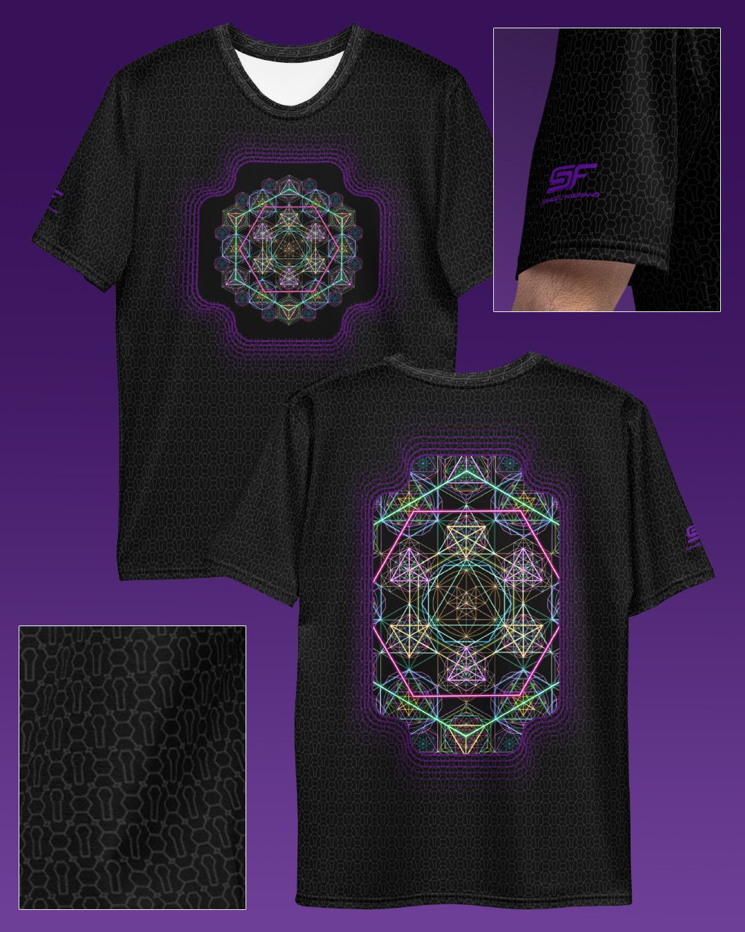 Hypergeometry | Psychedelic Visionary Art Men’s All-Over T-Shirt
