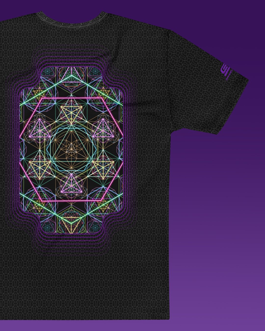 Hypergeometry | Psychedelic Visionary Art Men’s All-Over T-Shirt - Image 2