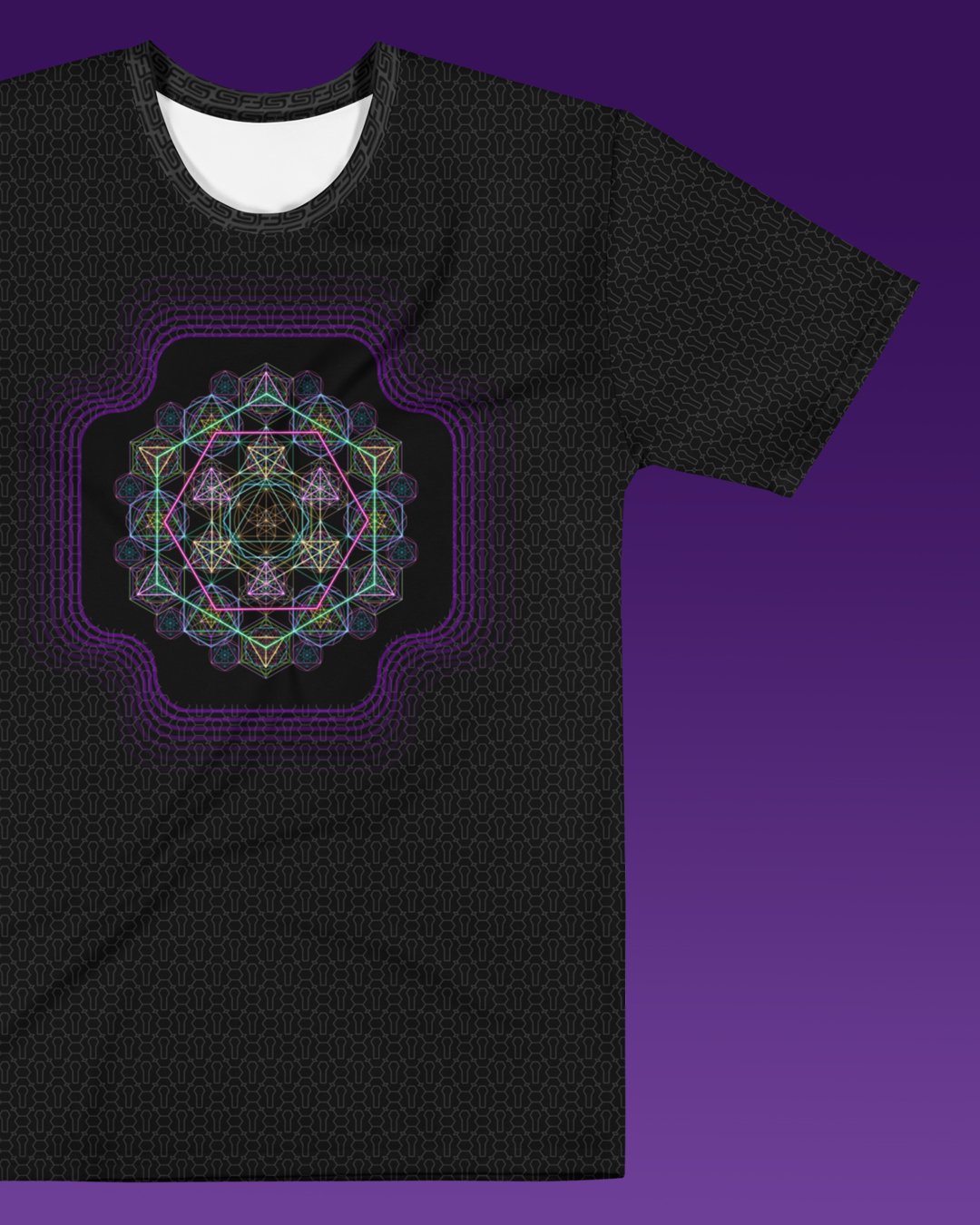 Hypergeometry | Psychedelic Visionary Art Men’s All-Over T-Shirt - Image 3