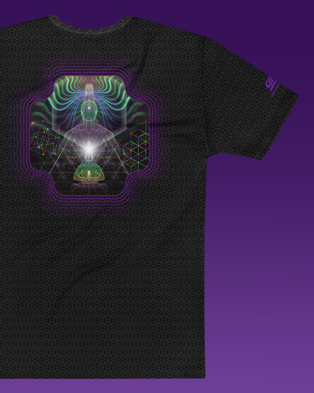 Phosphescent Projections | Psychedelic Visionary Art Men’s All-Over T-Shirt - Image 3