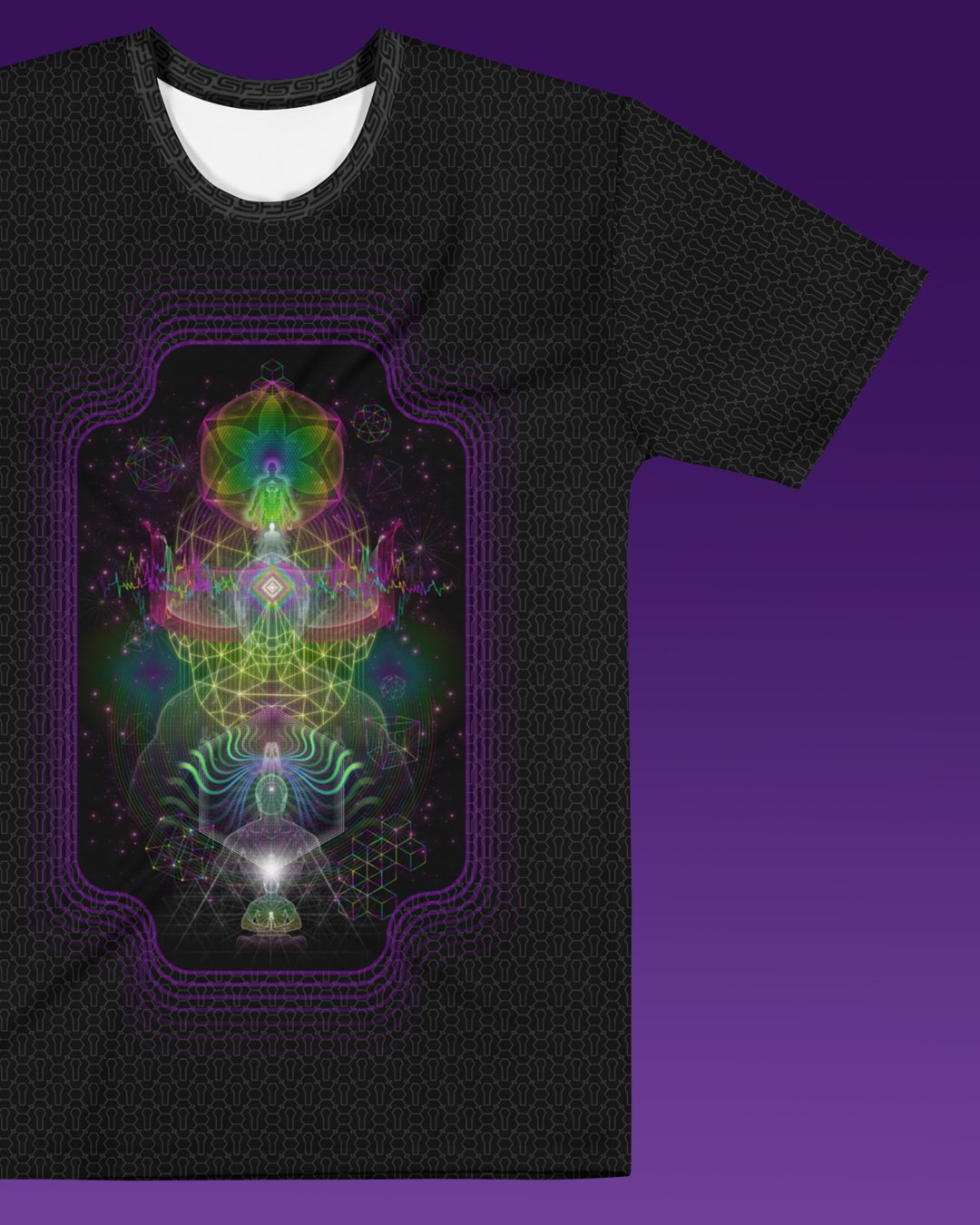 Phosphescent Projections | Psychedelic Visionary Art Men’s All-Over T-Shirt - Image 2
