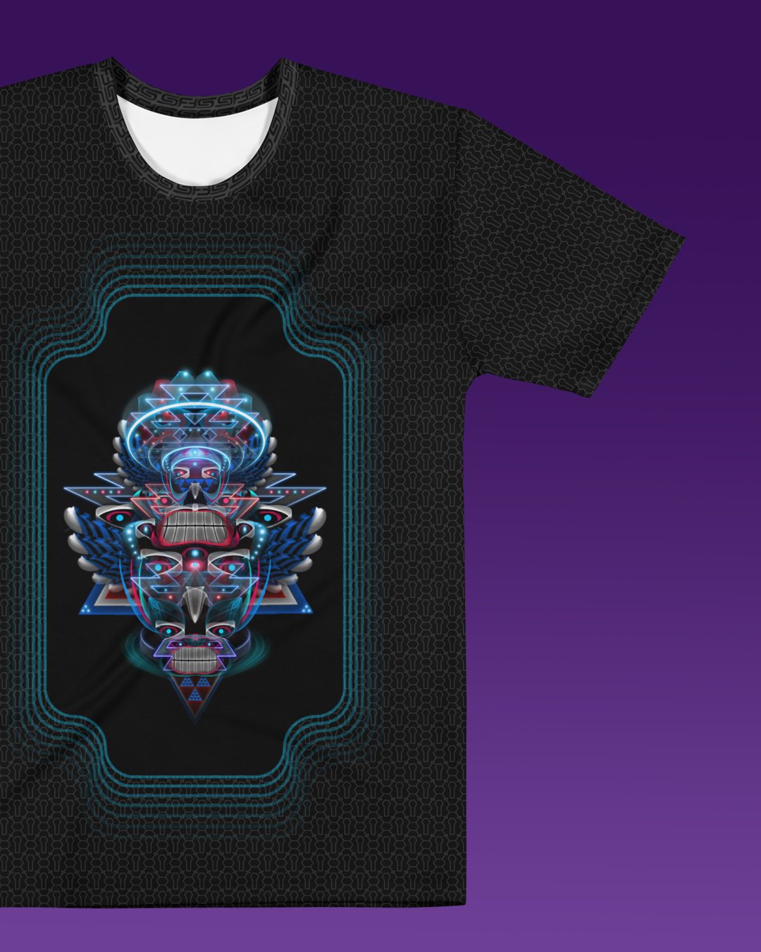 Primitive Voices | Psychedelic Visionary Art Men’s All-Over T-Shirt - Image 2