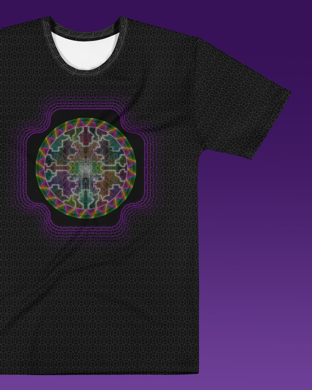 Shaman Song | Psychedelic Visionary Art Men’s All-Over T-Shirt - Image 2