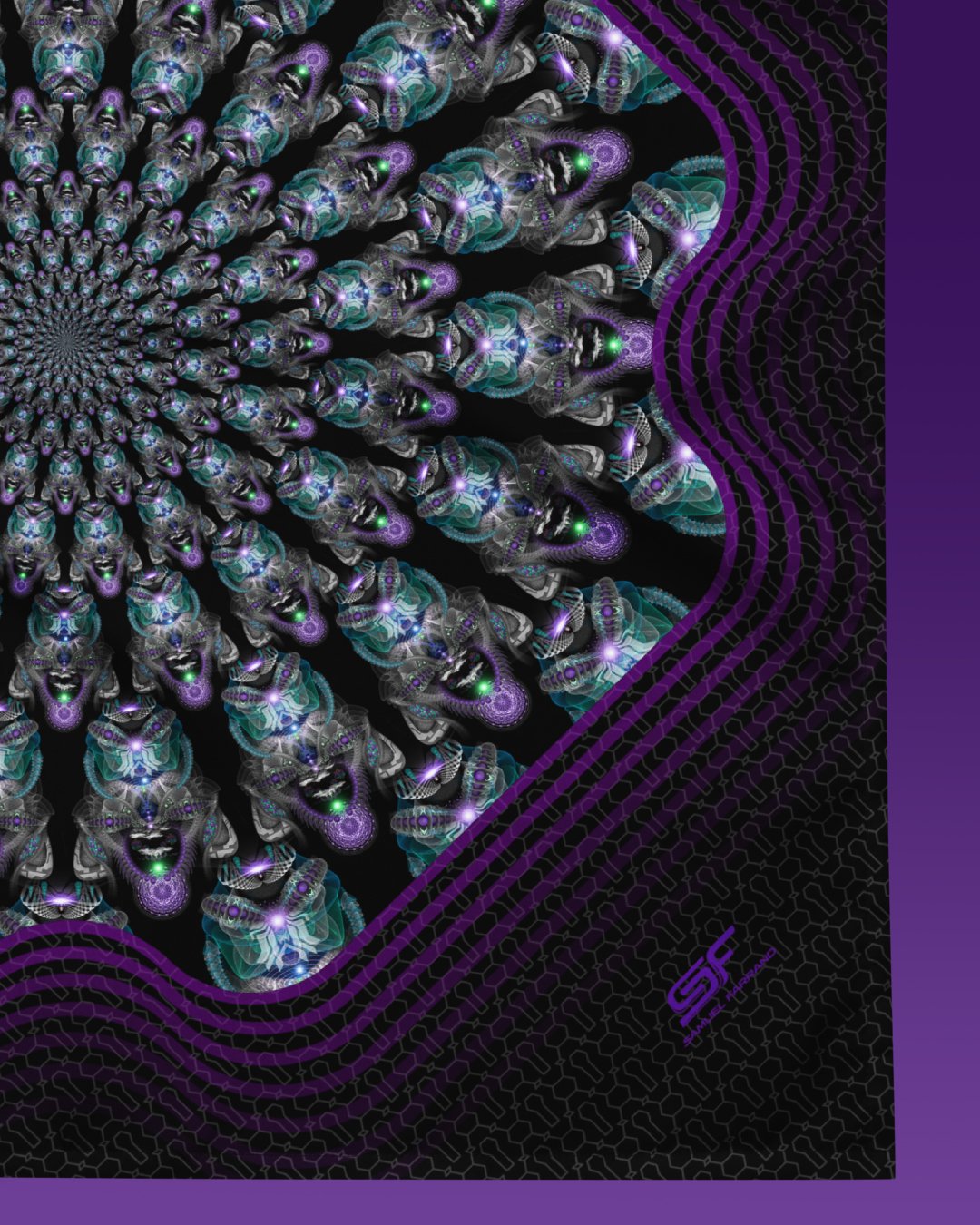 Baahi Jira | Psychedelic Visionary Art Bandana - Image 2
