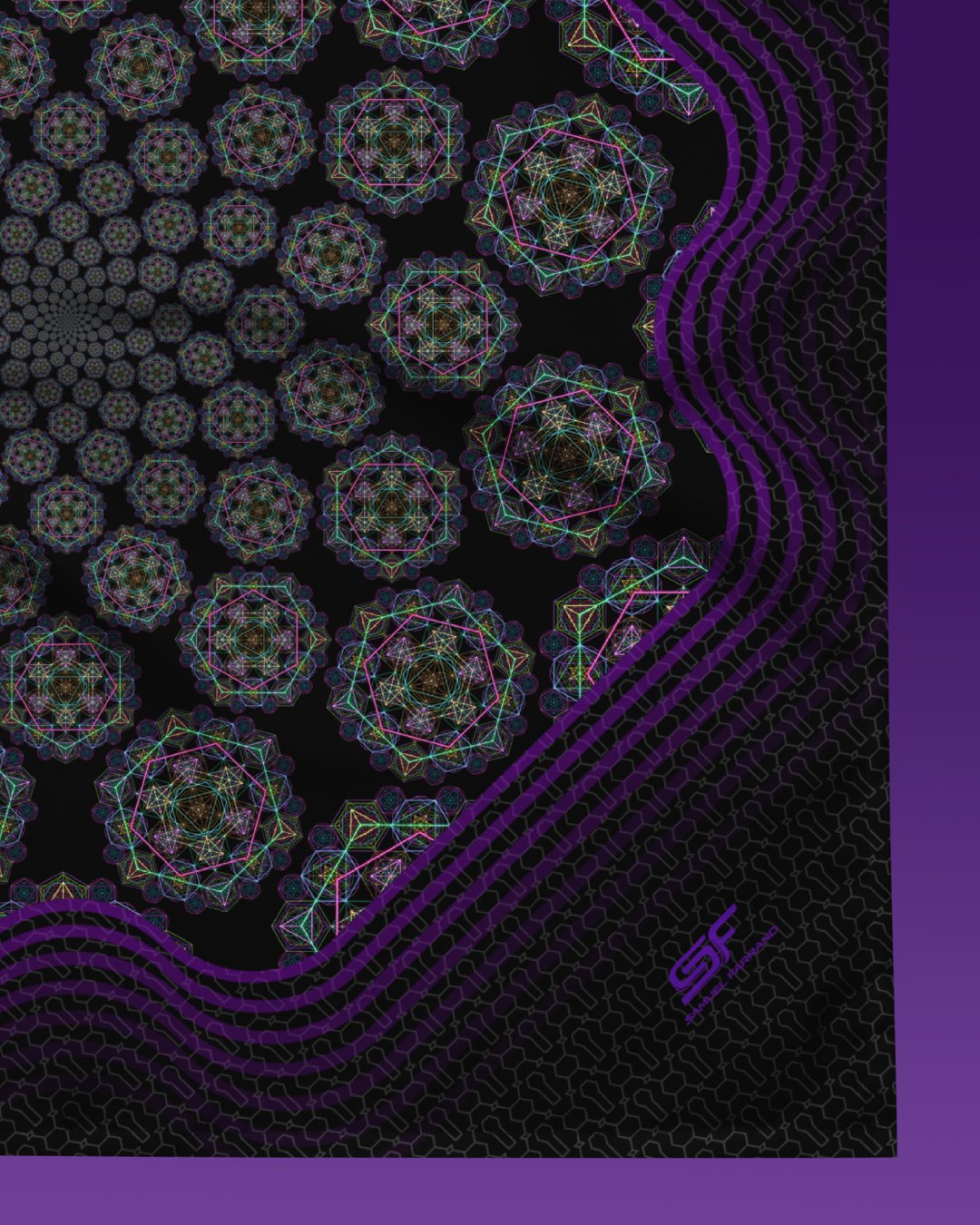 Hypergeometry | Psychedelic Visionary Art Bandana - Image 2