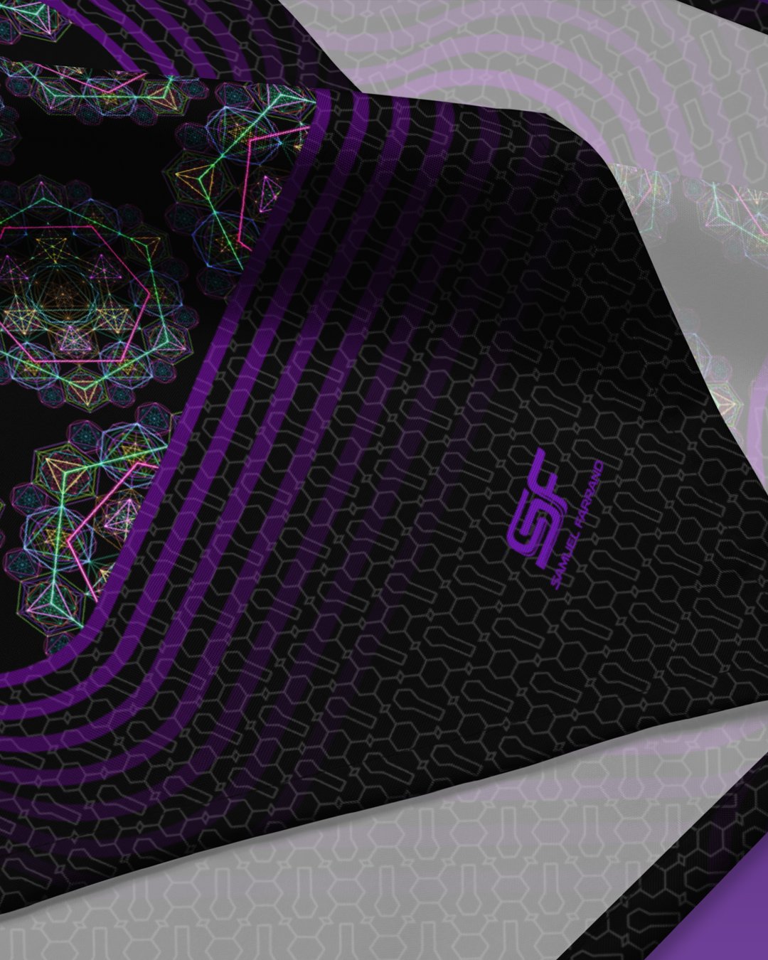 Hypergeometry | Psychedelic Visionary Art Bandana - Image 3