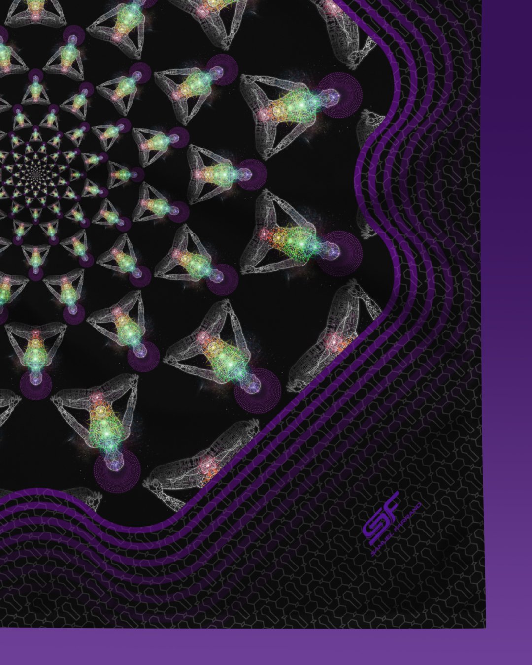 Inner Galactic | Psychedelic Visionary Art Bandana - Image 2