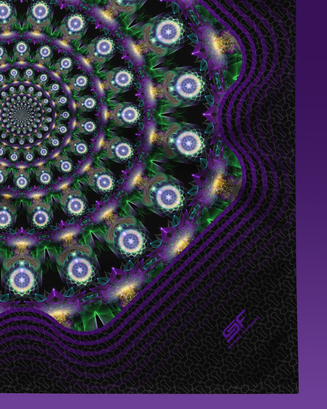 Owlchemy | Psychedelic Visionary Art Bandana - Image 2