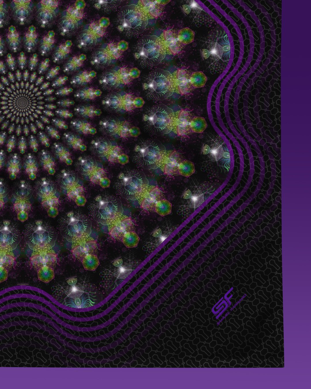Phosphenescent Projections | Psychedelic Visionary Art Bandana - Image 2