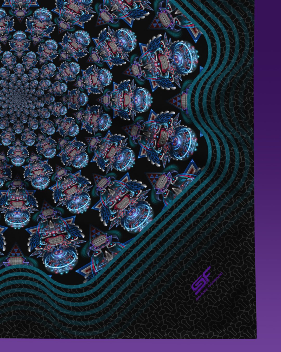 Primitive Voices | Psychedelic Visionary Art Bandana - Image 2