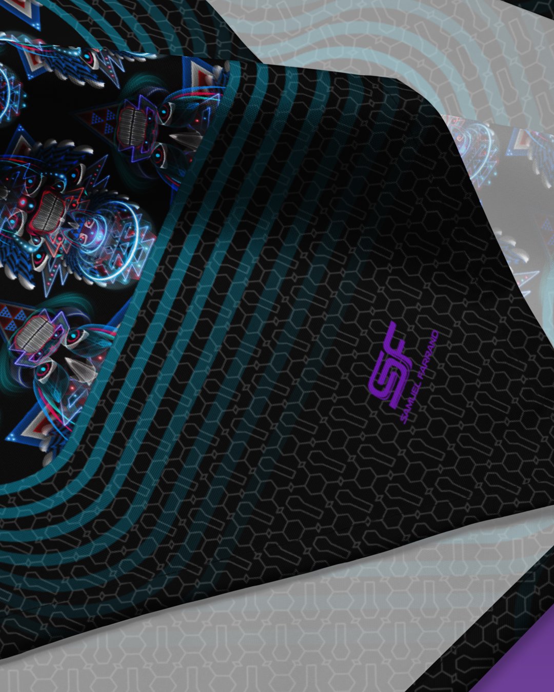 Primitive Voices | Psychedelic Visionary Art Bandana - Image 3