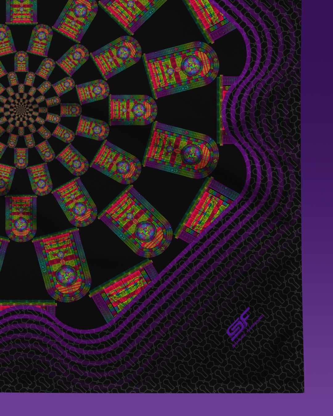 Window to the Soul | Psychedelic Visionary Art Bandana - Image 2