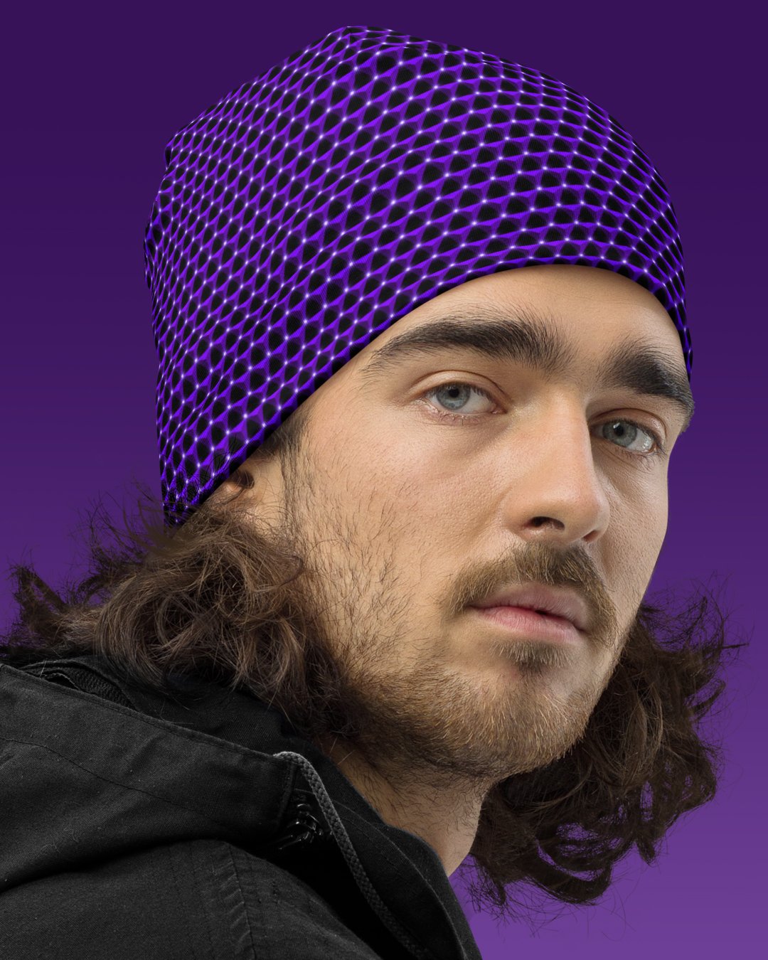 Amethyst Prism | UV/RGB Reactive Beanie - Image 3