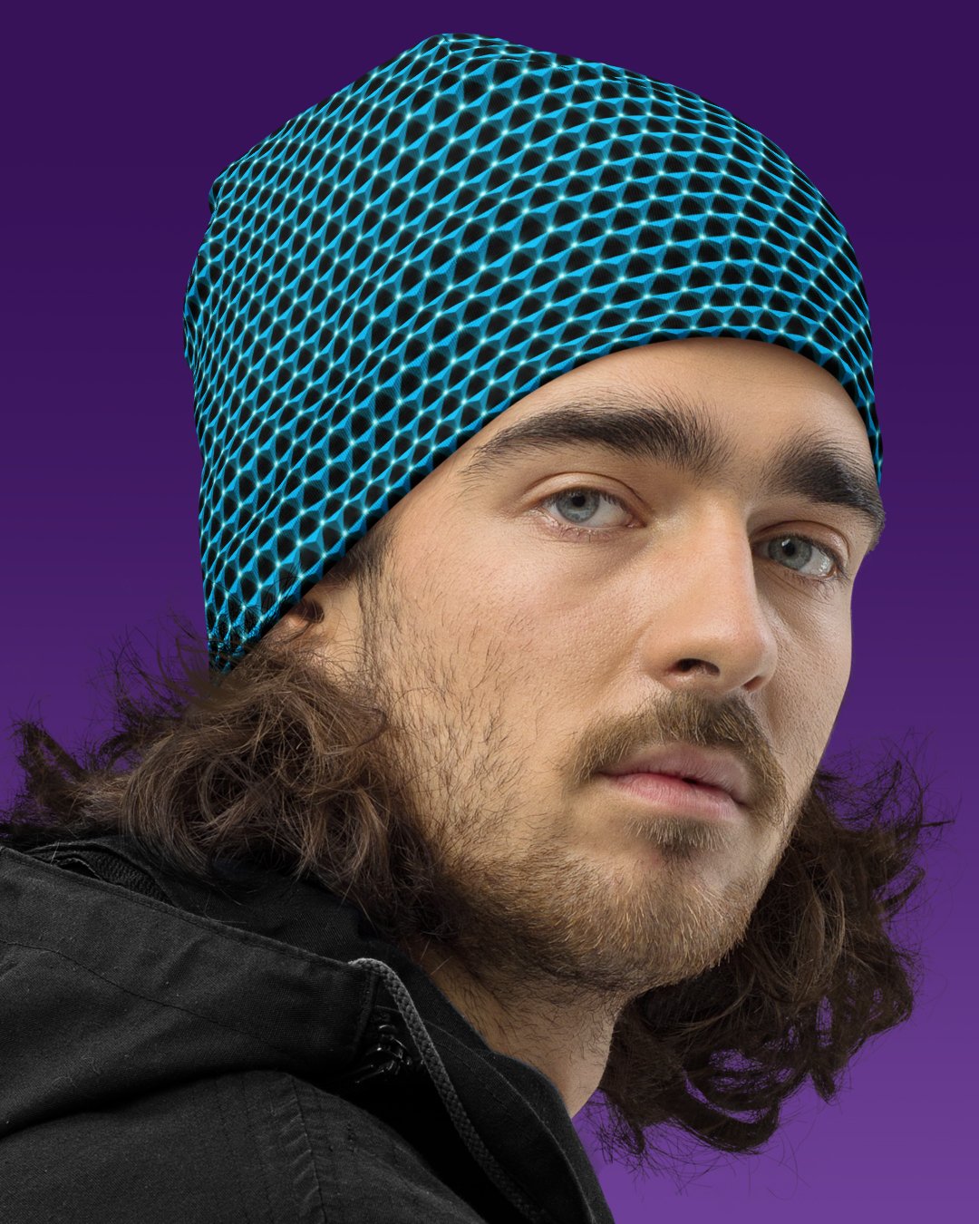 Aquamarine Prism | UV/RGB Reactive Beanie - Image 3