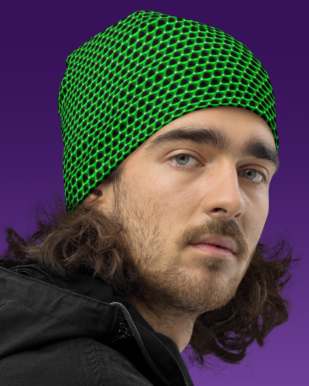 Emerald Prism | UV/RGB Reactive Beanie - Image 3