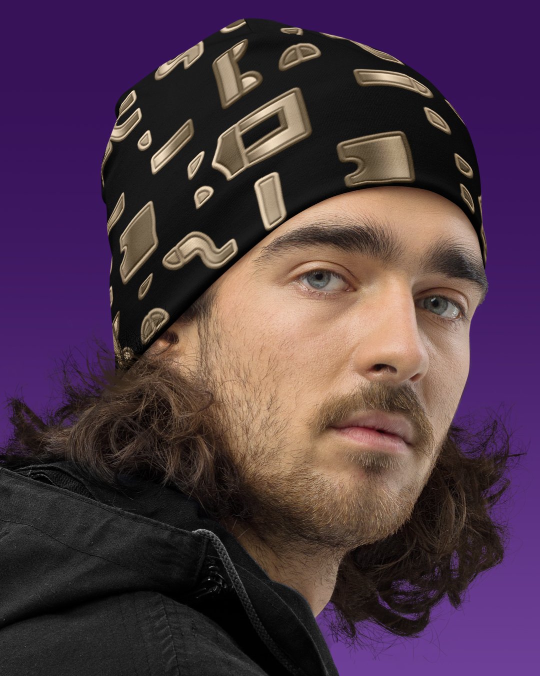 Glyphiks Gold | UV/RGB Reactive Beanie - Image 3