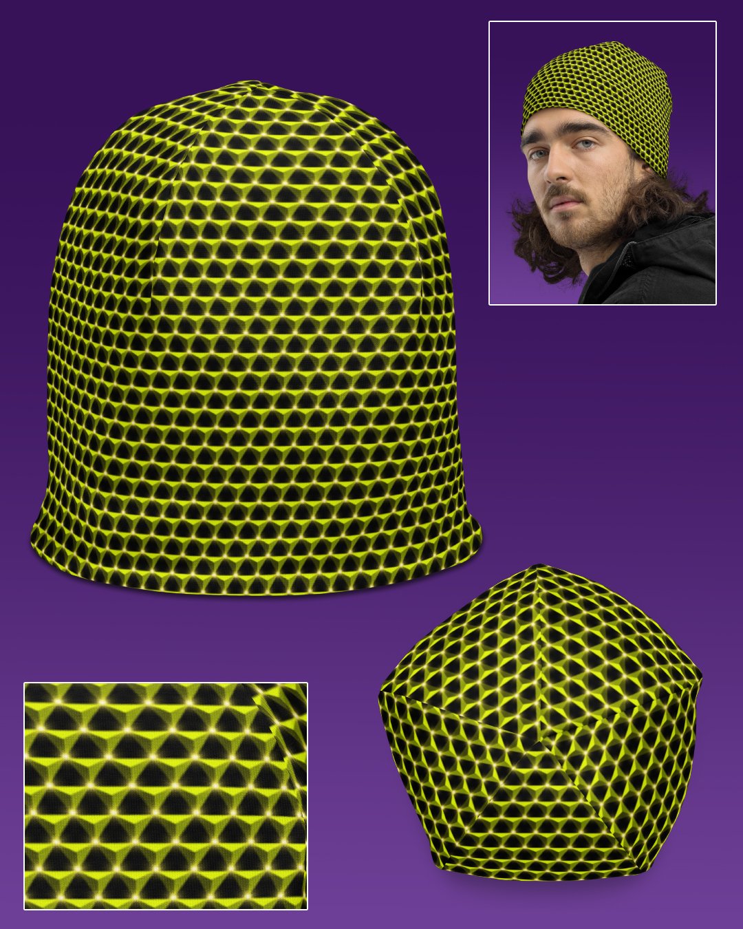 Heliodor Prism | UV/RGB Reactive Beanie