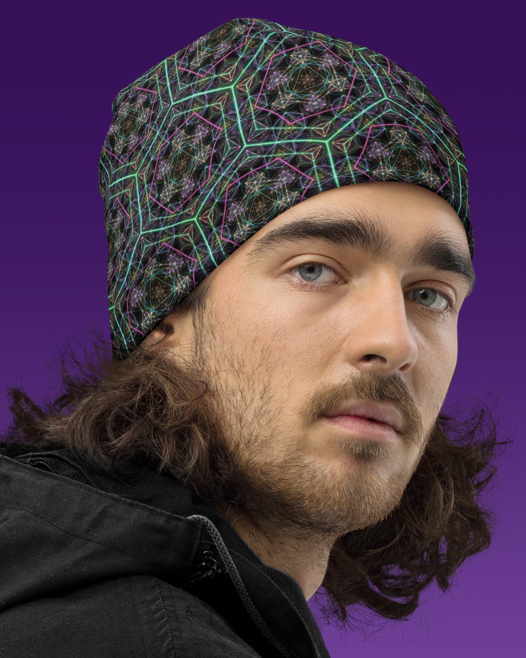 Hypergeometry | UV/RGB Reactive Beanie - Image 3