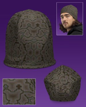 Techno Shamanic Bark | UV/RGB Reactive Beanie